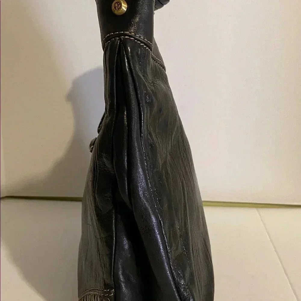 Francesco Biasia black leather hobo handbag